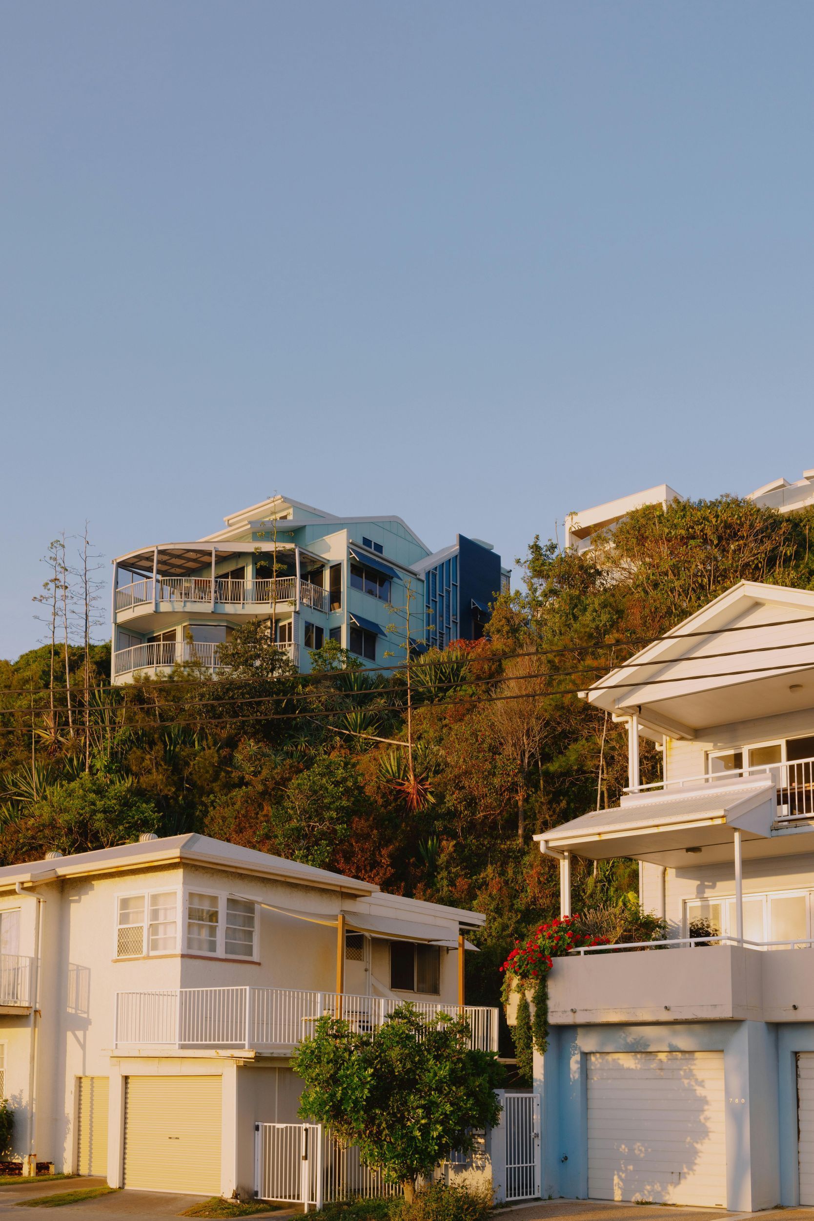 Overlooking houses on a hill.