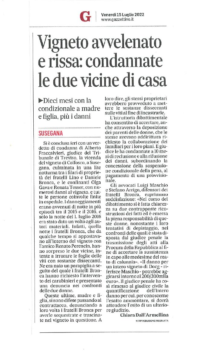 vigneto avvelenato, articolo