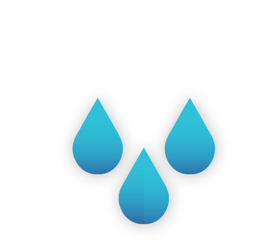 Three blue teardrops.