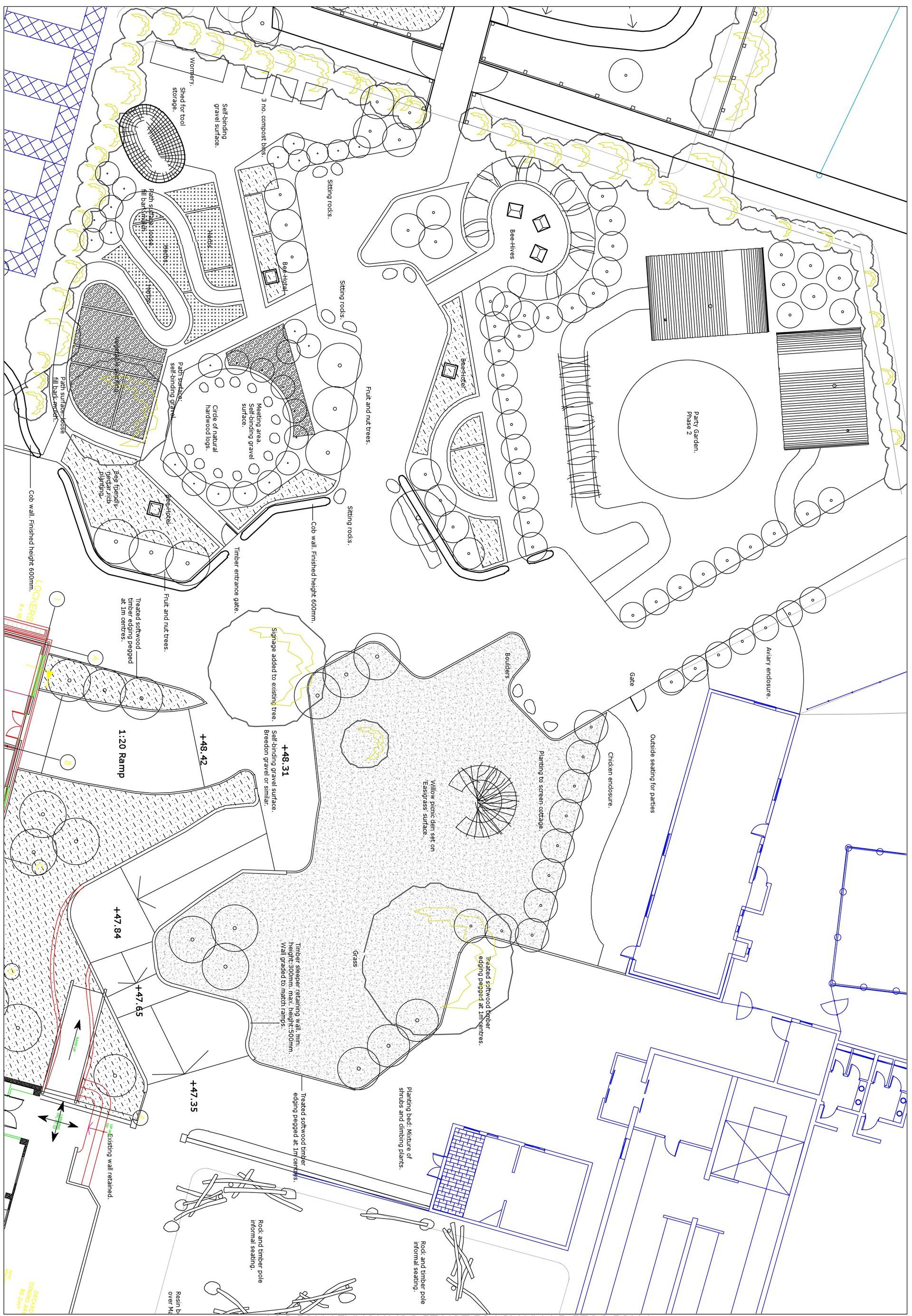 Overhead view of buildings and roads, possibly a city map with detailed structures.