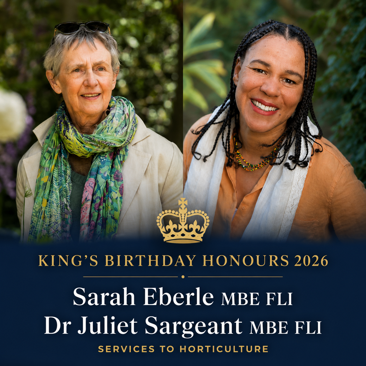 Sarah Eberle FLI FSGLD and Dr Juliet Sargeant FLI FSGLD both appointed MBE