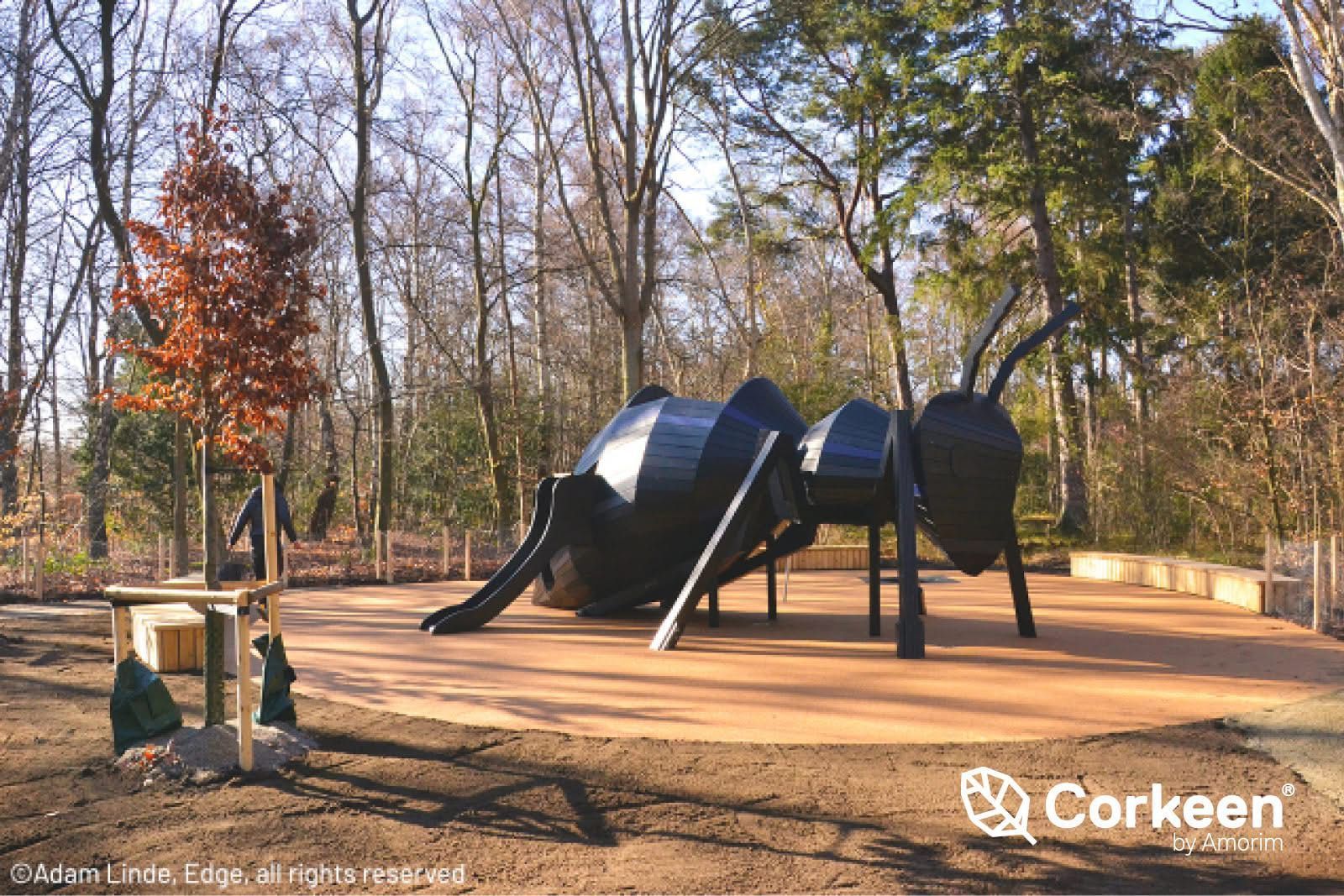 A new game changing playground surface called ’Corkeen’ has now been introduced which is entirely free of toxins and chemicals, designed with children’s safety as the priority and offering state-of-the-art technical performance.