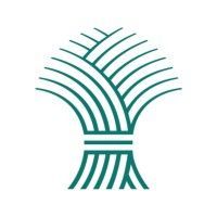 Green stylized sheaf of wheat symbol.