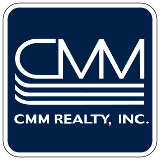 CMM Realty, Inc. logo in white on a dark blue square background