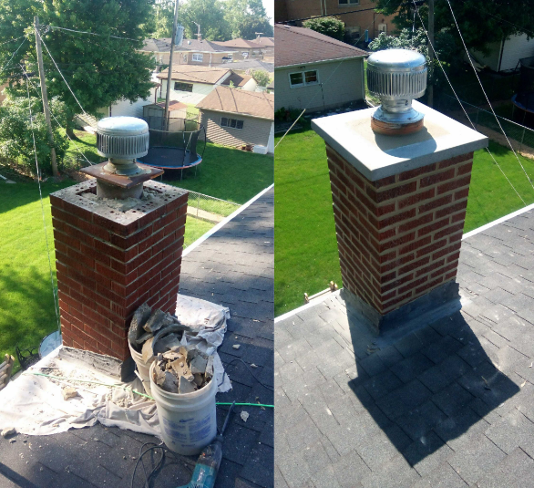 Brick chimney tuckpointing in Willow Springs, IL Brick chimney tuckpointing in Willow Springs, IL