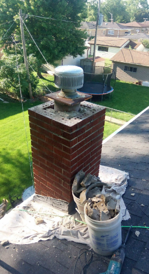 Before chimney crown repair in La Grange, IL
