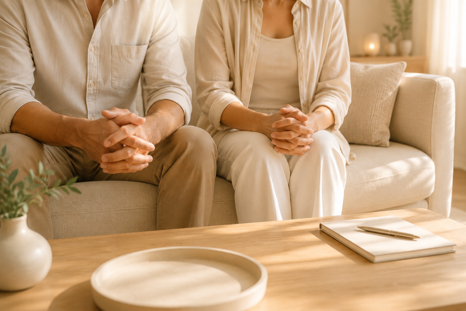 Couple seeking legal support during separation.