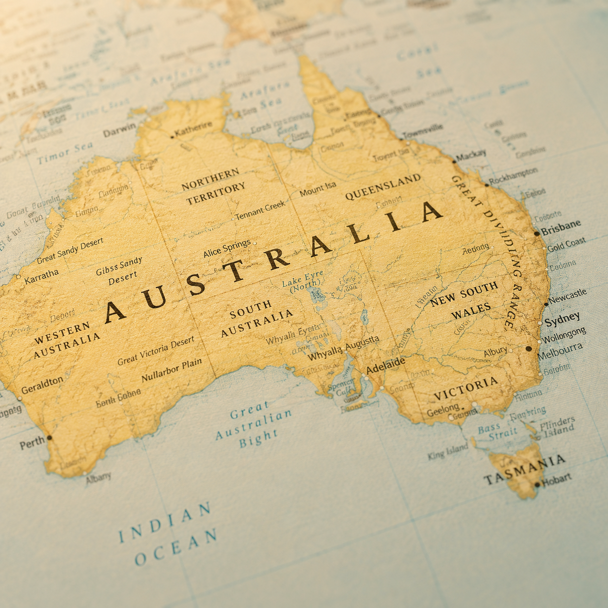Map of Australia, representing interstate conveyancing services at Airlie Legal