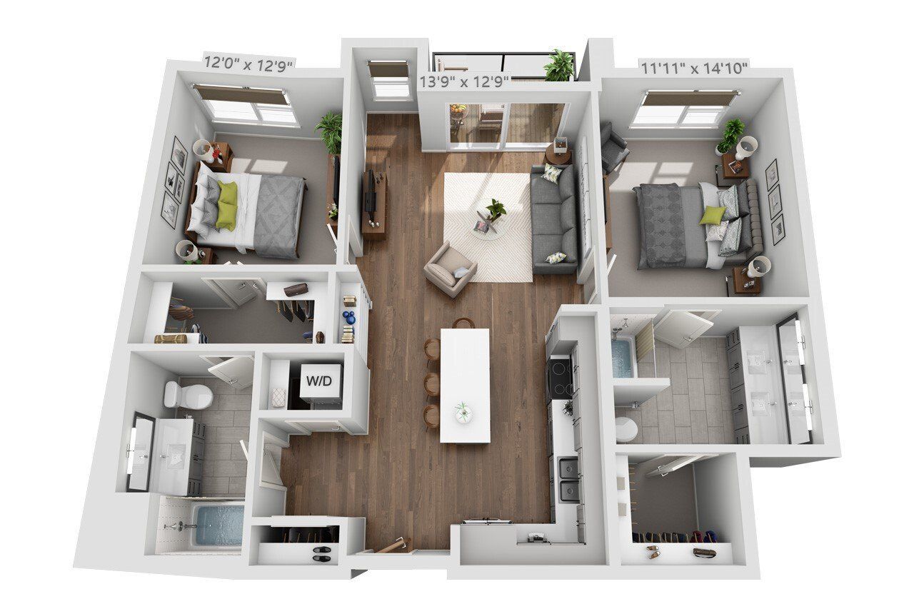 2B - H Floor Plan