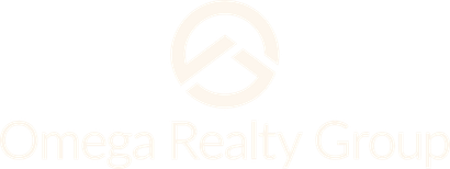 Omega Realty Group logo in pale gold on a white background