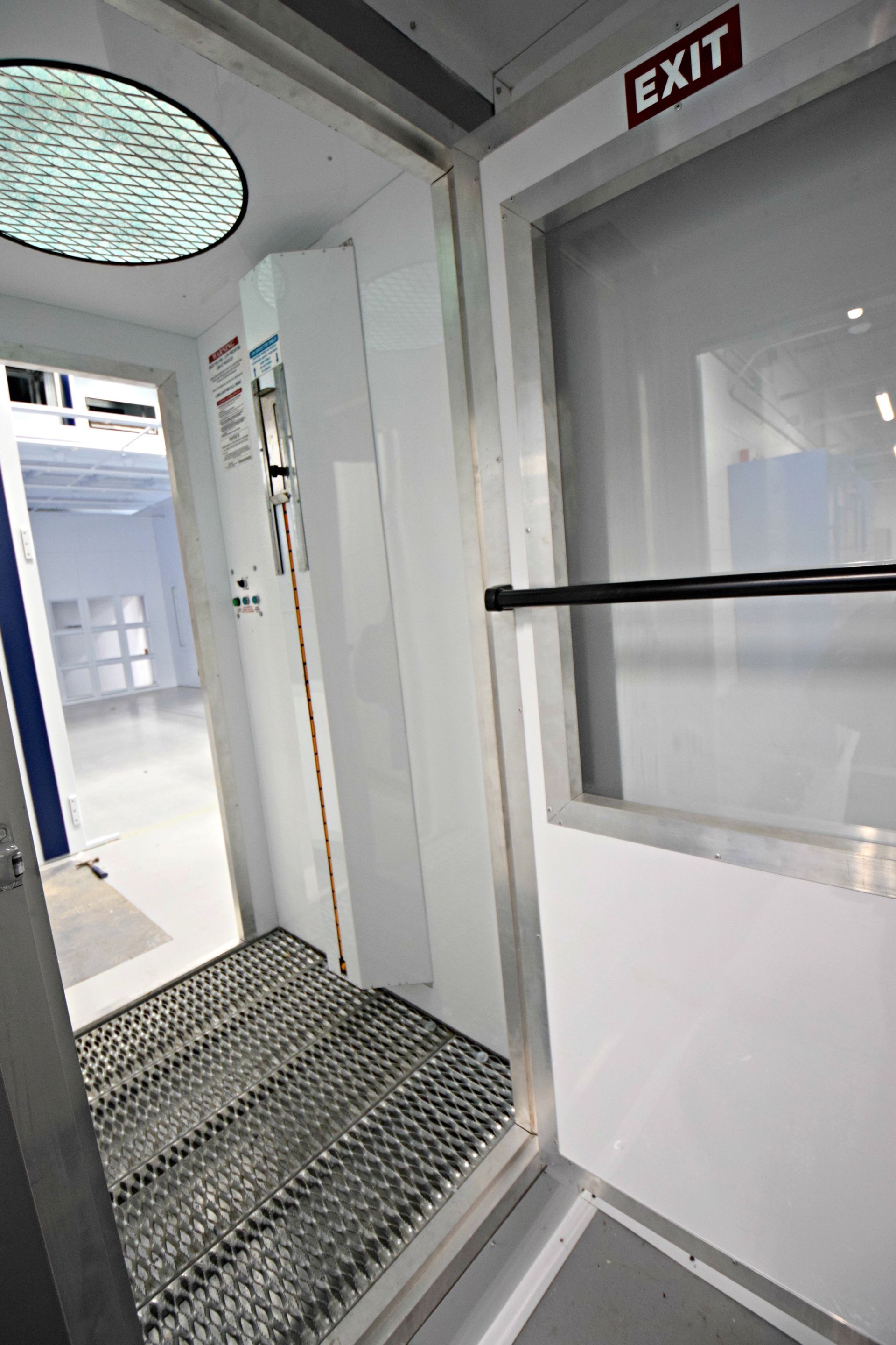 interior of VES personnel air shower