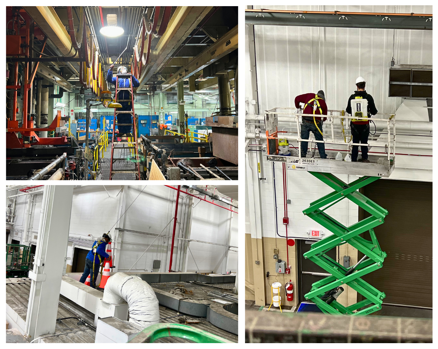 VES technicians performing service, installation, and maintenance work on industrial booth systems