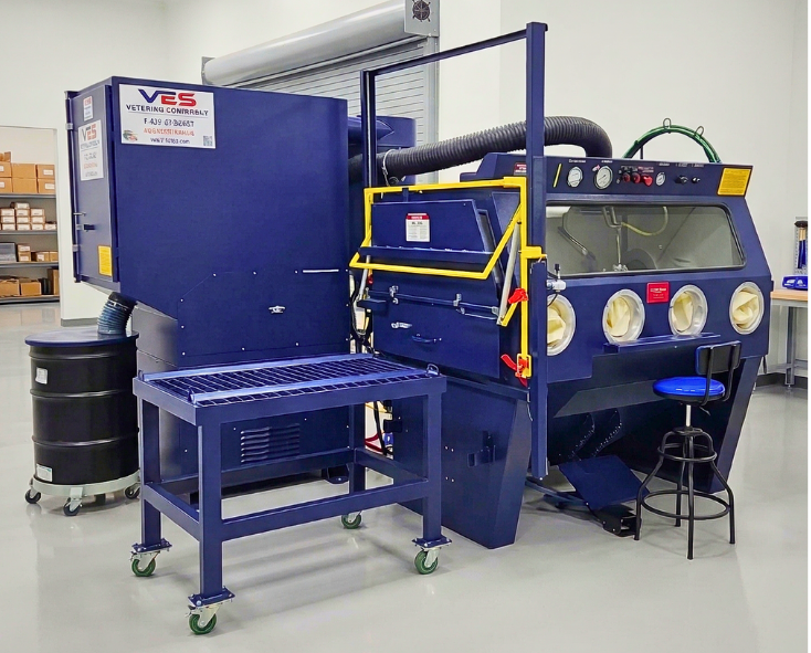 VES blast cabinet with dust collector.