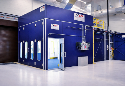 Blue VES paint and blast system.
