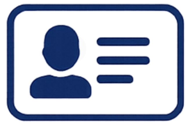 Identification badge icon for qualified personnel