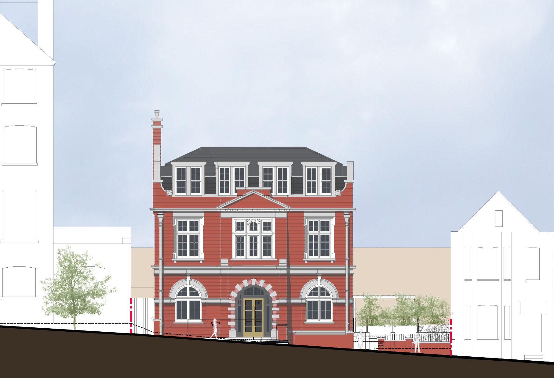 Friends Meeting House Front Elevation