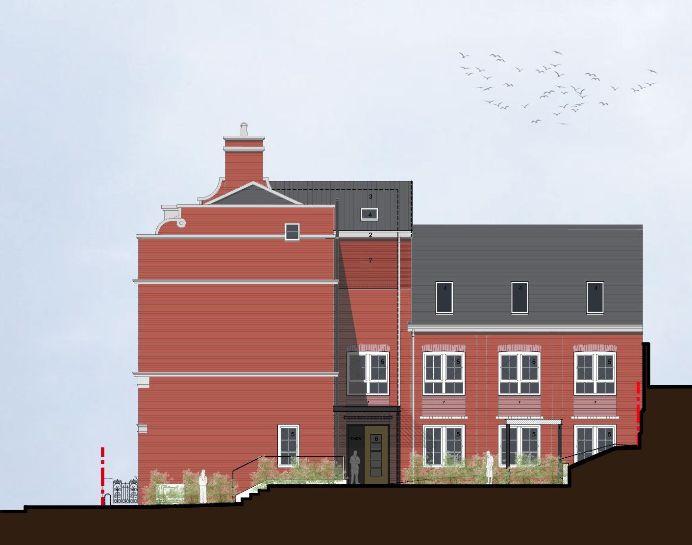 Friends Meeting House Side Elevation