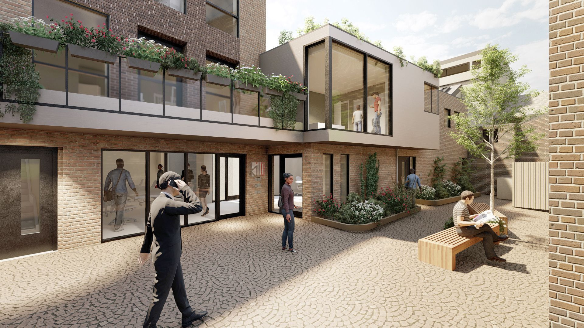 Olive Tree Office Front Elevation Sketch
