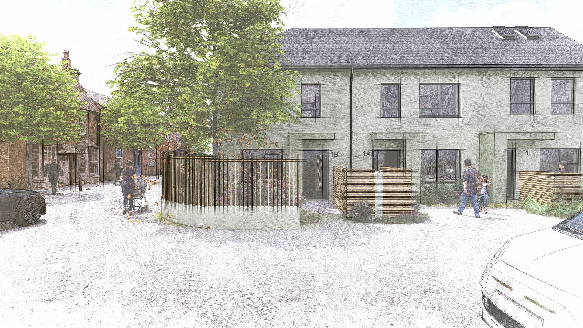 Baron Road House Front Elevation Sketch