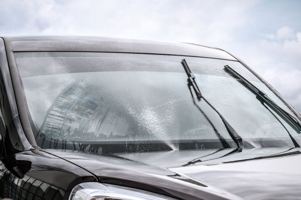 Black Car Windshield With Wipers — Mareeba Motors In Mareeba, QLD