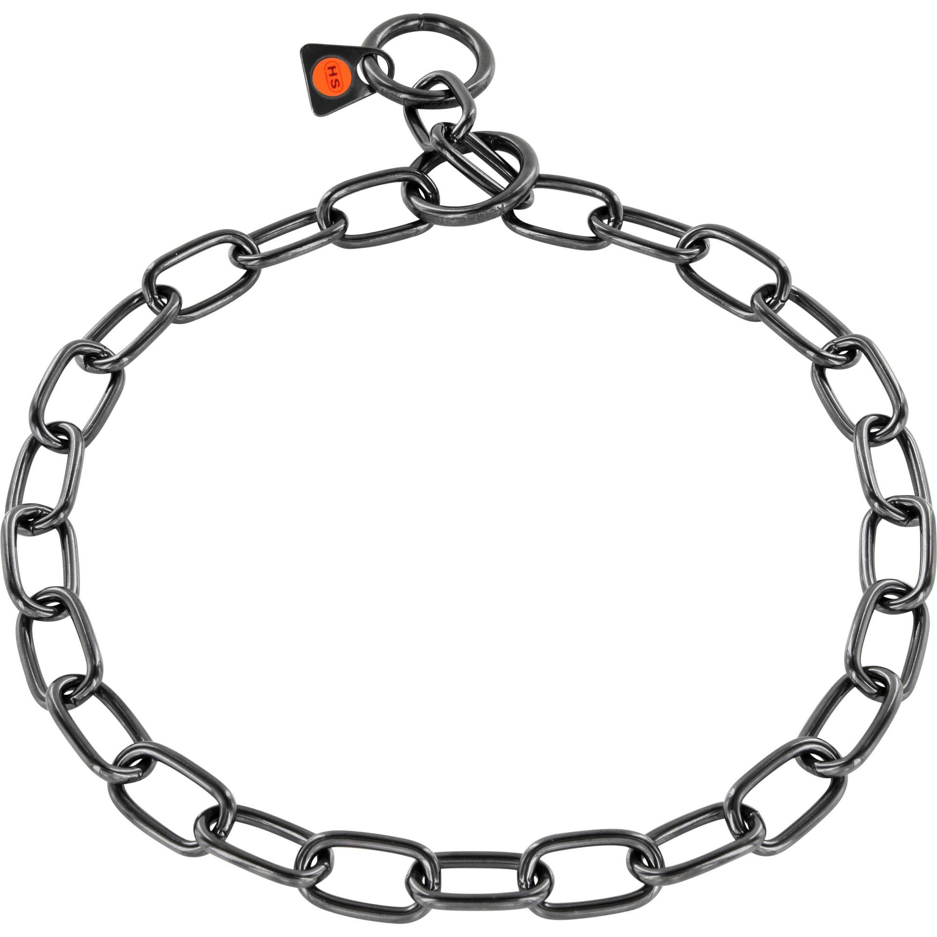 Collar de Eslabón plano acero inoxidable negro - 3mm.
