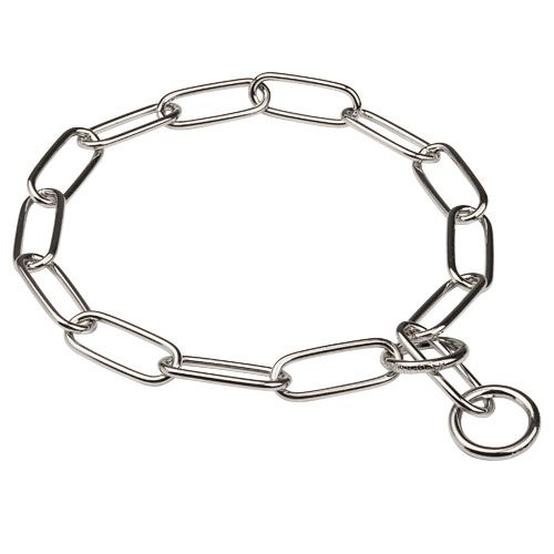 Collar de Eslabón Plano Cromado 4mm.