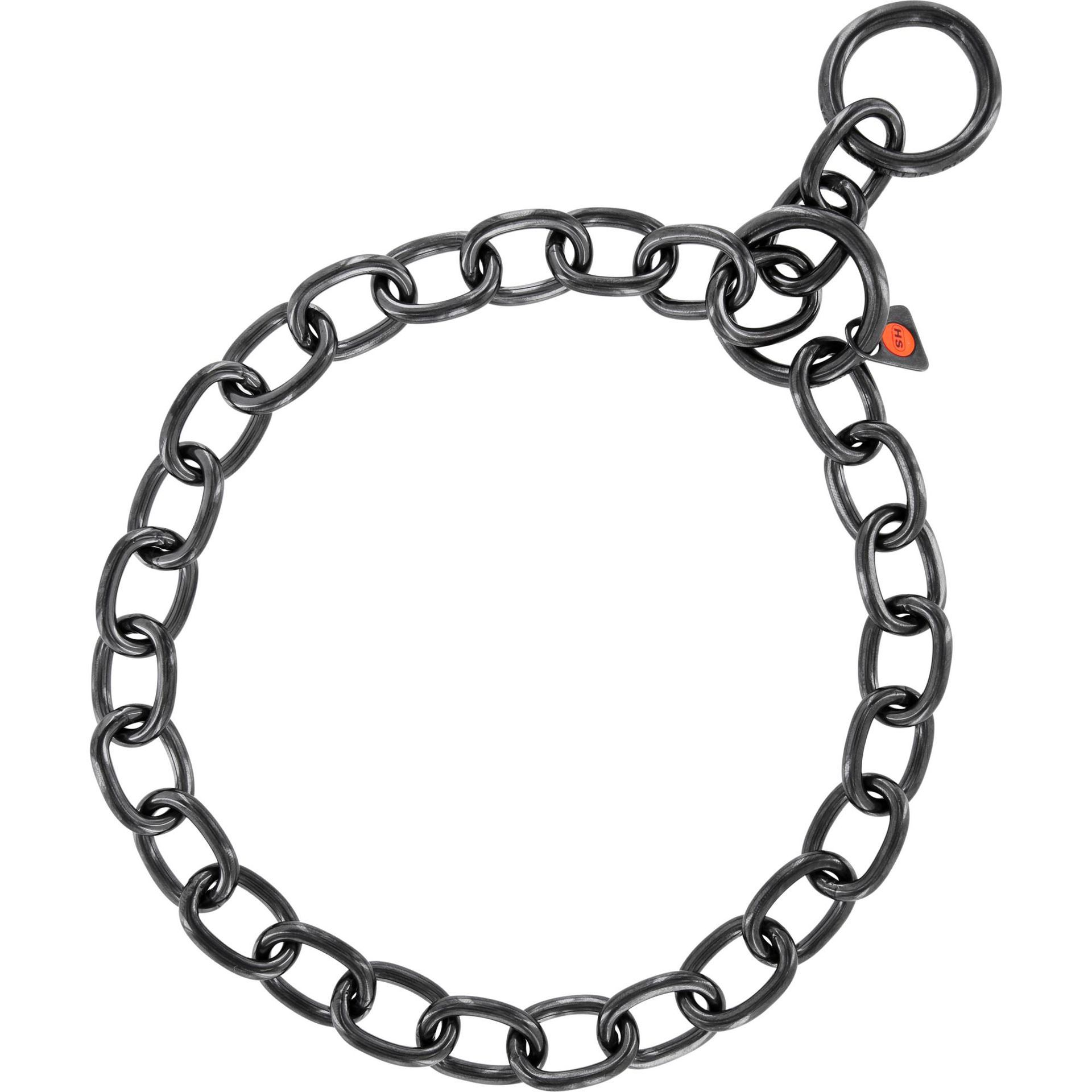 Collar de Eslabón plano acero inoxidable negro 4 mm.