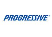 The Progressive insurance logo, featuring the company name in blue, italicized, bold lettering on a white background.