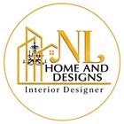 JNL Home and Designs logo in gold and black with a house outline and “Interior Designer” text