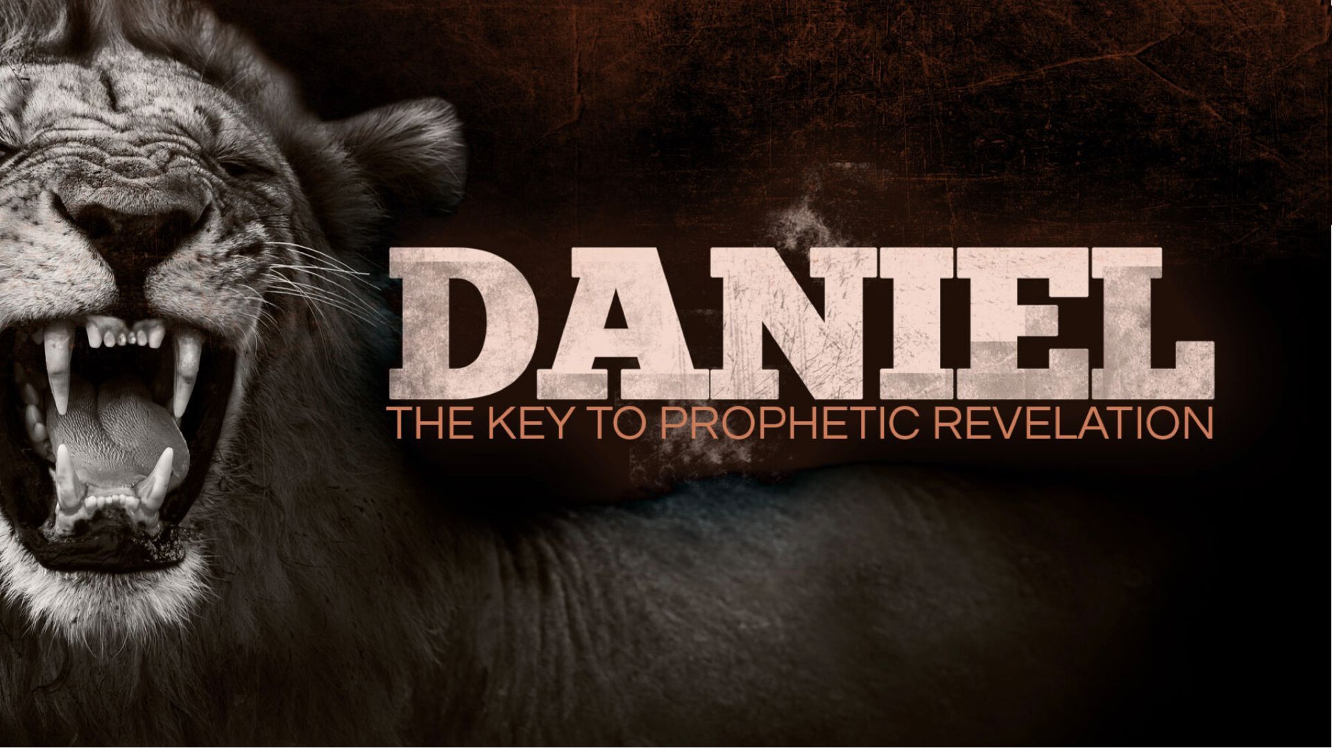 A lion roaring, with the text Daniel, the Key to Prophetic Revelation on it