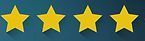 Four gold stars on a blue background.