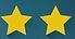 Two yellow stars on a blue background.