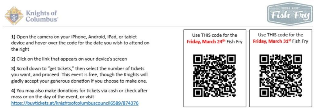KofC Fish Fry Tickets
