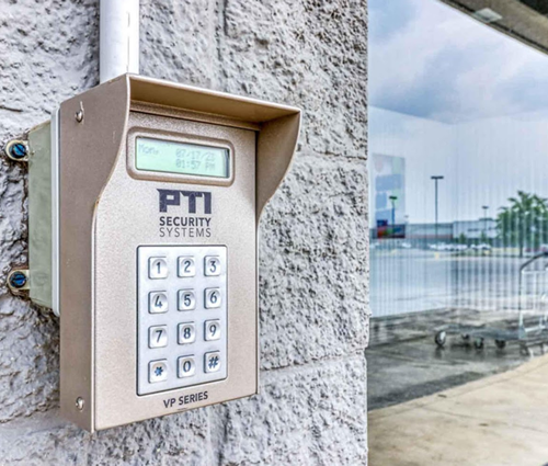 keypad for entrance inside lafayette storage facility