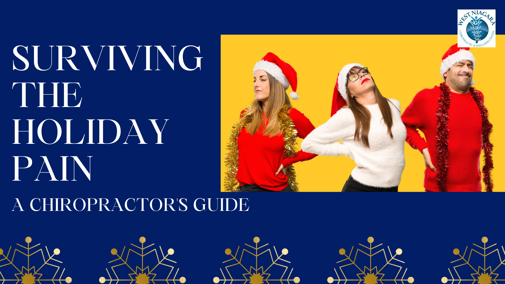 a poster for surviving the holiday pain a chiropractor 's guide