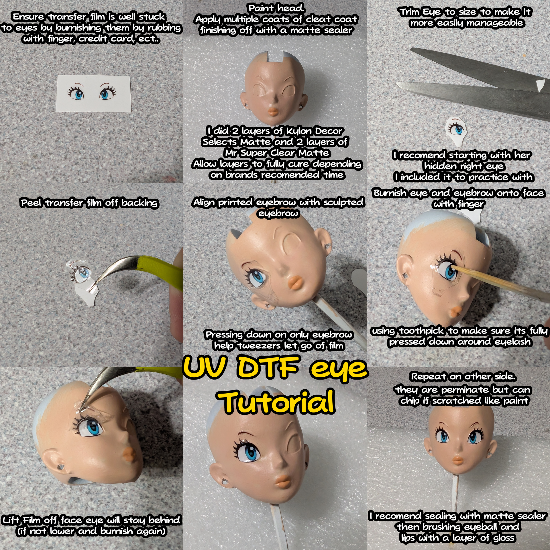 Chao Face UV Transfer Stickers