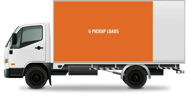 Three-quarter load junk removal in Toms River, NJ: up to 6 pickup truck loads