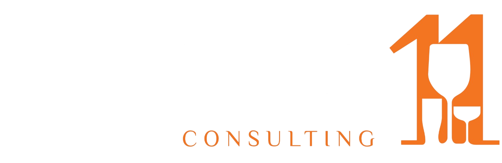 Logotipo da Orange Consulting com ícone estilizado de coluna branca e a palavra “CONSULTING” em fundo branco.