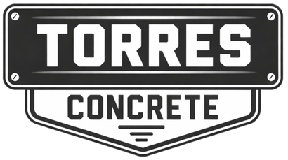 Torres Concrete logo, black and white. Text