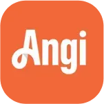 Angi app logo: white text