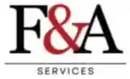 F&A Services logo in black and red text on a white background