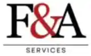 F&A Services logo in black and red text on a white background