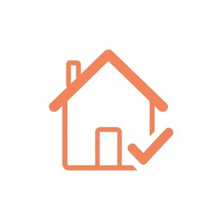 An Orange Outline Icon of a House With a Chimney — Get My Pool Certified in Burleigh Waters, QLD