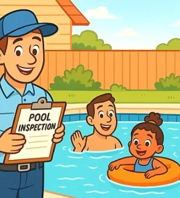 A Pool Inspector Holding a Clipboard Stands Poolside — Get My Pool Certified in Burleigh Waters, QLD