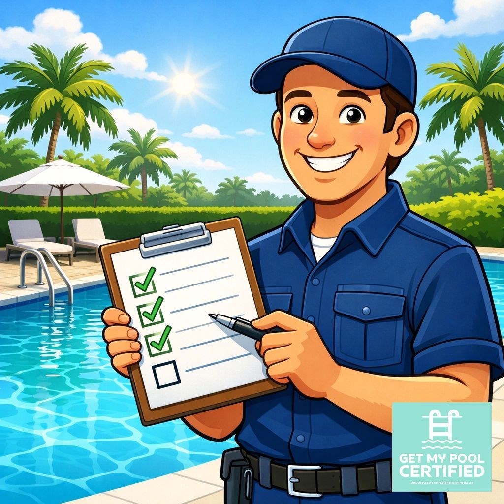 A Smiling Pool Inspector Holds a Clipboard — Get My Pool Certified in Burleigh Waters, QLD