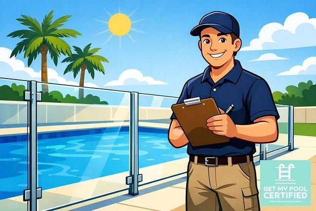 A Person in a Blue Polo Shirt and Cap Holding a Clipboard — Get My Pool Certified in Burleigh Waters, QLD