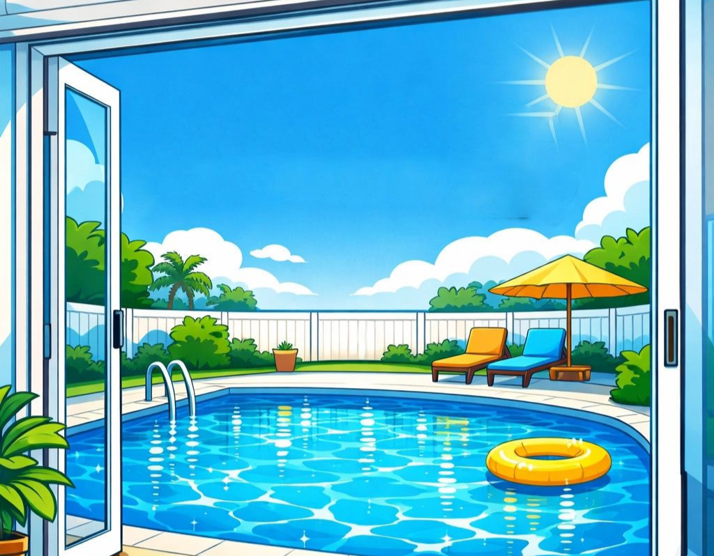 A View From an Open Door of a Backyard Swimming Pool — Get My Pool Certified in Coolangatta, QLD