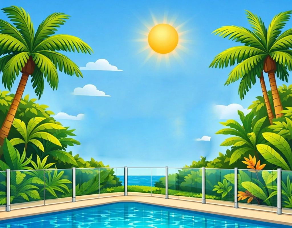 A Bright Swimming Pool Area With Palm Trees — Get My Pool Certified in Burleigh Waters, QLD