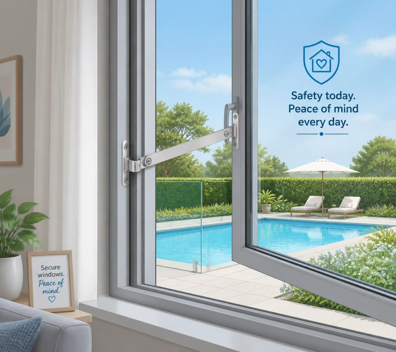 Open Window With Security Lock — Get My Pool Certified in Burleigh Waters, QLD