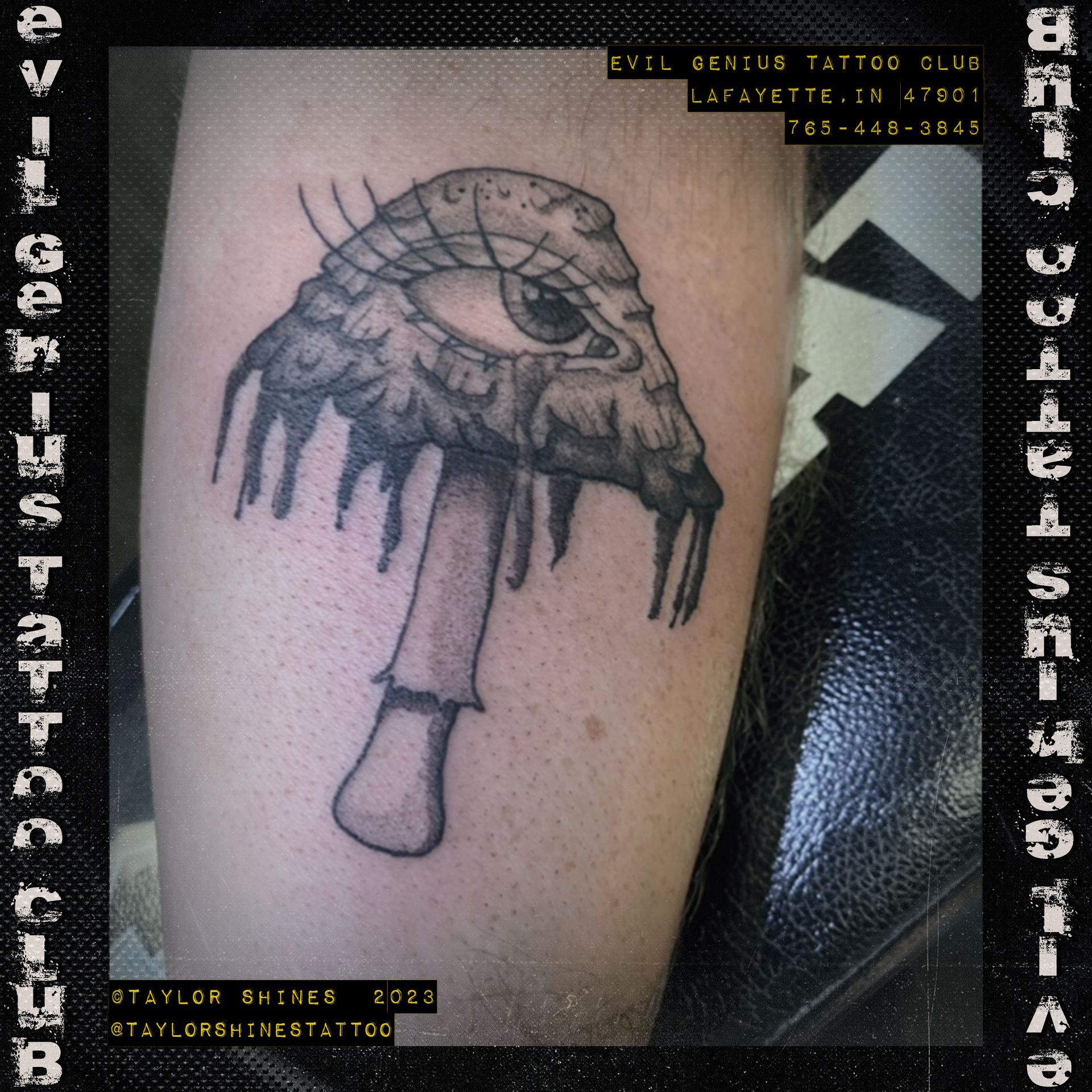 Taylor Shines mushroom tattoo